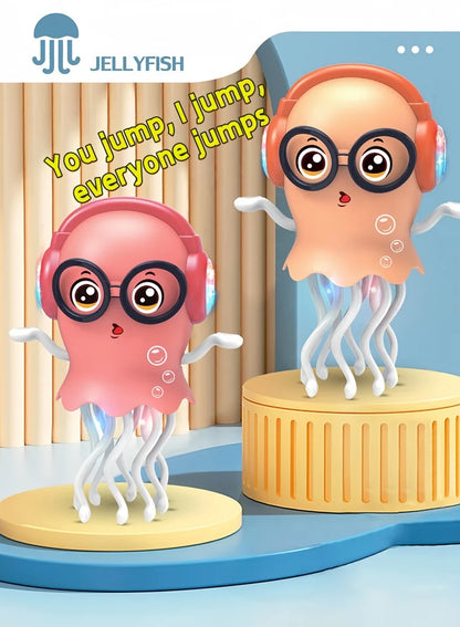 An electrically-powered crawling dancing jellyfish toy, an octopus with automatic obstacle sensor, intelligent LED lights and mu